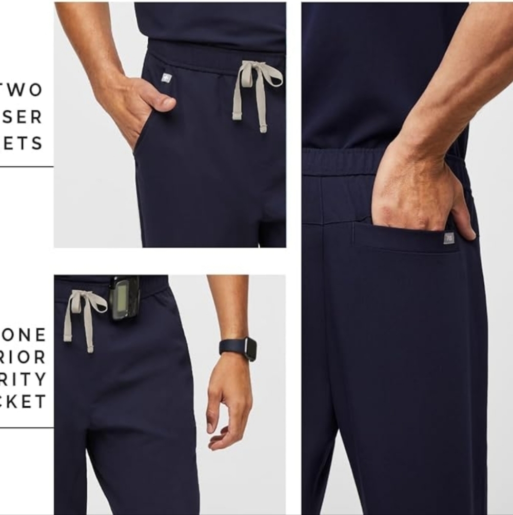 Figs medical professional scrub jogger pants Tansen men's navy blue size XL. - Picture 5 of 16